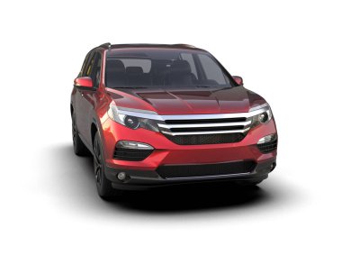 beyaz arkaplandaki modern SUv 3 boyutlu görüntüleme