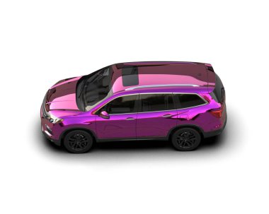 beyaz arka planda modern pembe araba