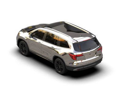 Siyah markanın 3 boyutlu illüstrasyonu - daha az genel SUv beyaz arka planda izole edildi