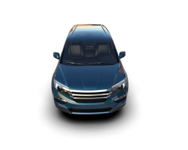 Beyaz arka planda gölgeli modern mavi şehir cipi