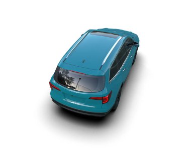 Araba beyaz arka planda izole edilmiş. 3d oluşturma