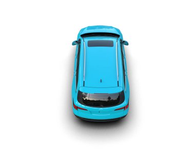 Mavi oyuncak araba. 3d illüstrasyon