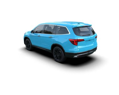 Beyaz arka planda modern SUV. 3d oluşturma