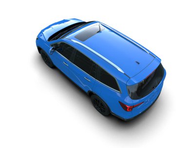 Beyaz arka planda bir araba. 3 Boyutlu Hazırlama.