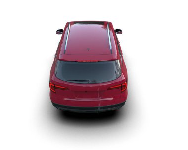 kırmızı modern araba - üst görünüm