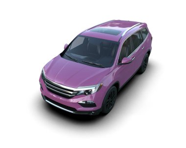 Modern araba arka planda izole edilmiş. 3D görüntüleme - illüstrasyon