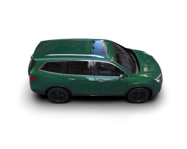 Beyaz arka planda fotokopi alanı olan modern şehir arabası konsepti. 3d oluşturma