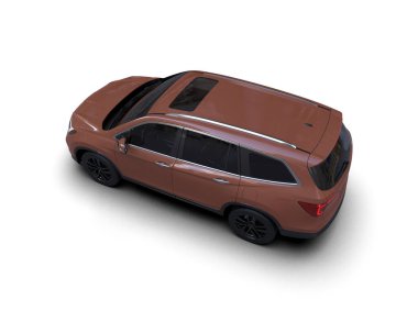 modern araba beyaz arka planda izole edildi. 3 boyutlu çizim - illüstrasyon