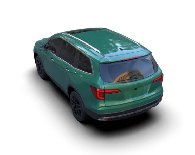 beyaz arkaplandaki modern araba 3 boyutlu görüntüleme