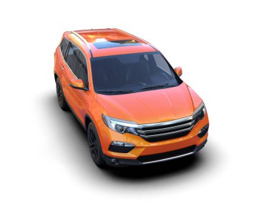 modern SUv beyaz arkaplanda izole edildi. 3d görüntüleme - illüstrasyon