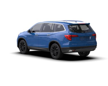 Siyah çizgili mavi bir cip. 3d oluşturma