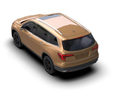 Beyaz arka planda modern bir cip. 3d oluşturma