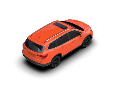 Beyaz arka planda izole edilmiş modern lüks araba. 3d oluşturma