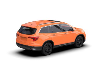 Siyah SUV aracı arka planda izole edildi