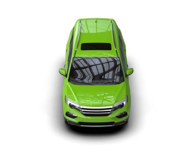 modern şehir açık yeşil arabası