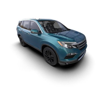 beyaz arkaplanda modern SUv