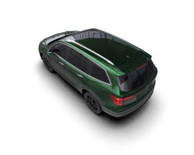 Yeşil bir arabanın 3 boyutlu görüntüsü