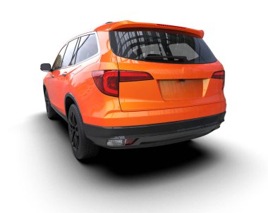 Modern şehir arabası beyaz üzerine. 3d oluşturma