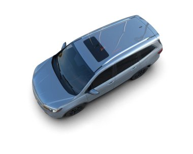 Beyaz arka planda gölgesi olan modern lüks beyaz araba.