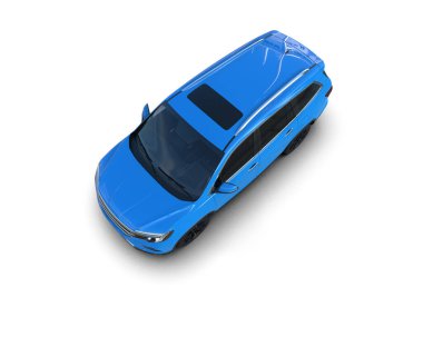 beyaz arka planda mavi modern araba