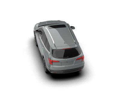 Beyaz arkaplandaki araba, 3 boyutlu görüntüleme