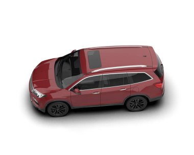 Beyaz arka planda modern beyaz araba. 3d oluşturma