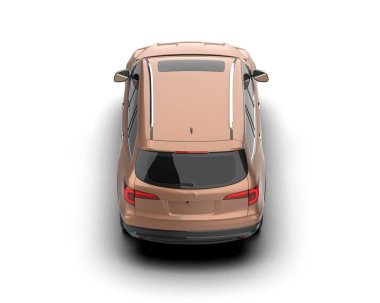 Beyaz arka planda izole edilmiş gerçekçi bir araba. 3d oluşturma.