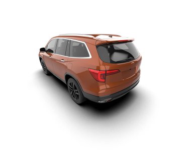 Stüdyo ortamında markasız bir SUV 'un 3 boyutlu çizimi