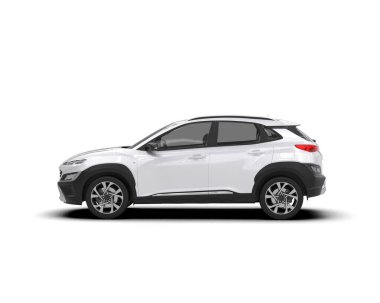 modern beyaz SUV arabası beyaz arkaplanda izole edildi