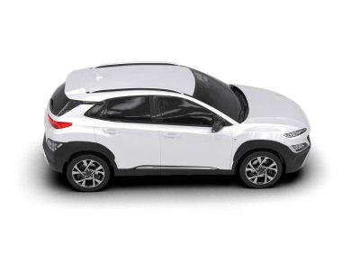 modern beyaz SUV arabası beyaz arkaplanda izole edildi