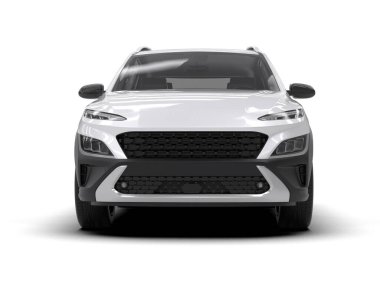 modern beyaz SUV arabası beyaz arkaplanda izole edildi