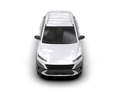 modern beyaz SUV arabası beyaz arkaplanda izole edildi