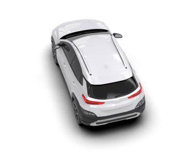 modern beyaz SUV arabası beyaz arkaplanda izole edildi