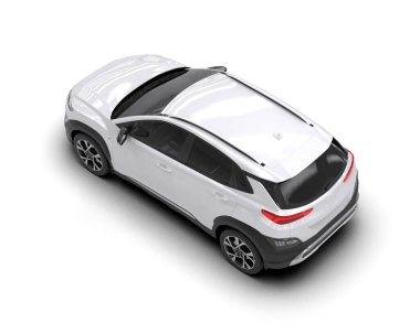 modern beyaz SUV arabası beyaz arkaplanda izole edildi