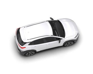 modern beyaz SUV arabası beyaz arkaplanda izole edildi