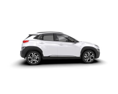modern beyaz SUV arabası beyaz arkaplanda izole edildi