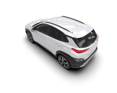 modern beyaz SUV arabası beyaz arkaplanda izole edildi