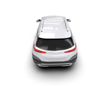 modern beyaz SUV arabası beyaz arkaplanda izole edildi