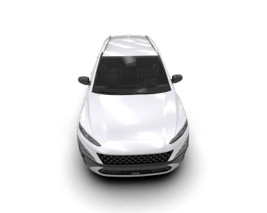 modern beyaz SUV arabası beyaz arkaplanda izole edildi