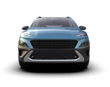 Beyaz arkaplandaki araba 3 boyutlu görüntüleme