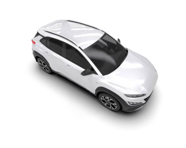 modern beyaz SUV arabası beyaz arkaplanda izole edildi