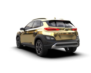 beyaz arka planda modern kompakt araba