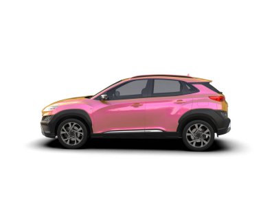 Beyaz arkaplandaki araba.