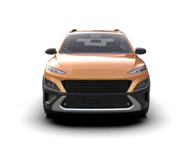 Beyaz arka planda bir araba. Yüksek çözünürlük 3d oluşturma