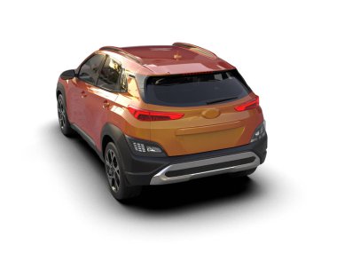 Beyaz arkaplandaki bir SUV 'un 3D görüntülemesi