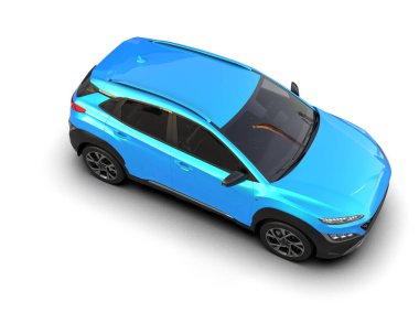 mavi SUV arabası - 3D illüstrasyon