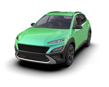 Tula, Rusya. 15 Ocak, 2 0 0 2: Toyota seferi 210 yeşil özel arazi aracı beyaz arka planda izole edildi.