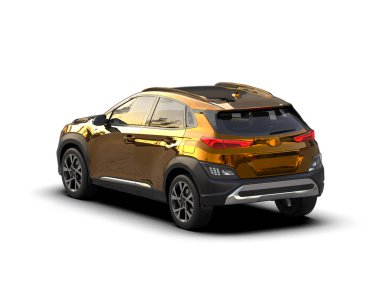 SUV arabası beyaz arkaplanda izole edildi. 3 boyutlu görüntüleme