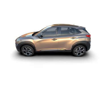 kompakt SUv arka planda izole edildi. 3D görüntüleme - illüstrasyon