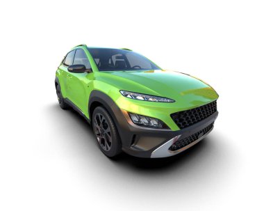 modern spor araba - yeşil - ön manzara